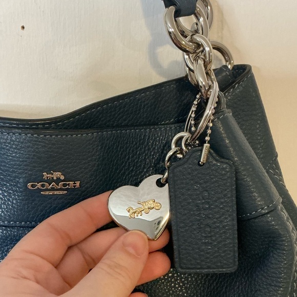 Coach Lexy F28997 Tote Bag Leather Navy Blue - Picture 2 of 16